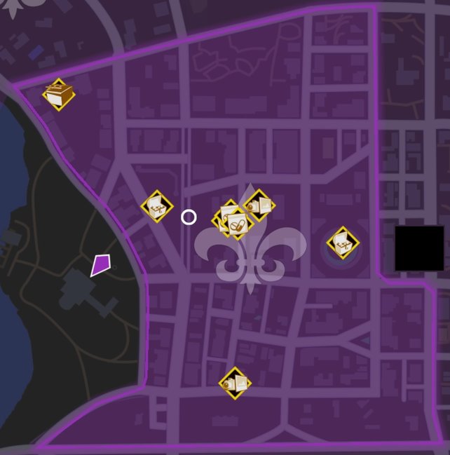 Map with all discoveries in West-Old-Town (Source: Screenshot spieletipps).