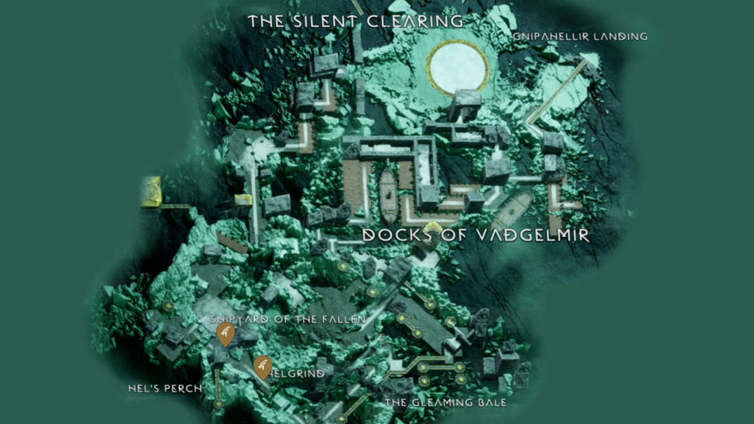 Map of Helheim in God of War Ragnarok with locations of Odin's ravens